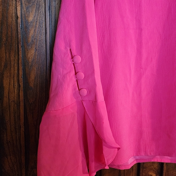 Vince Camuto Womens Pink Bell Sleeve Blouse Size Large - Picture 5 of 6